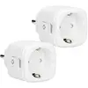 Image de Alecto Lot de 2 Prises Connectées Wi-Fi 16A 3680W avec Mesure d'Énergie Blanc