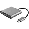 Image de Trust Adaptateur multiport USB-C 3 en 1 pour PC Portable Resolution 4K Argent