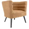 Image de Fauteuil de salon design velours Explicit - Jaune ocre