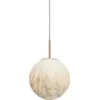 Image de Suspension en fer et globe en verre impression marbre blanc et or 28x42cm Carrara - It's about Romi