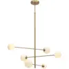 Image de Suspension 3 bras en fer et globe en verre impression marbre blanc et or 100x95cm Carrara - It's about Romi