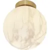 Image de Plafonnier en fer et globe en verre impression marbre blanc et or 22x26cm Carrara - It's about Romi
