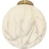 Image de Plafonnier en fer et globe en verre impression marbre blanc et or 28x32cm Carrara - It's about Romi