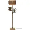 Image de Lampadaire en bambou naturel avec abat-jour en bois noir et naturel 160x40 cm Bhoutan - Good & Mojo