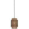 Image de Lampe suspendue avec abat-jour en bambou noir et naturel 18x25 cm Bhoutan - Good & Mojo
