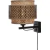 Image de Lampe murale en bambou noir 25x20 cm Bhutan - Good & Mojo