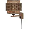 Image de Lampe murale en bambou noir et naturel 25x20 cm Bhutan - Good & Mojo