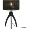 Image de Lampe à poser en bambou noir avec abat-jour noir 30x40 cm Iguazu - Good & Mojo