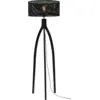 Image de Lampadaire en bambou noir avec abat-jour en bois noir 150x50 cm Java - Good & Mojo