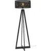 Image de Lampadaire en bambou noir avec abat-jour en bois noir 145x50 cm Java - Good & Mojo