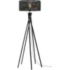 Image de Lampadaire en bambou noir avec abat-jour en bois noir 146x50 cm Java - Good & Mojo