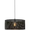 Image de Lampe suspendue ronde en bambou noir 50x22 cm Java - Good & Mojo