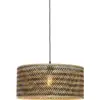 Image de Lampe suspendue ronde en bambou noir et naturel 50x22 cm Java - Good & Mojo