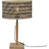 Image de Lampe à poser en bambou naturel avec abat-jour noir et naturel 32x38 cm Java - Good & Mojo