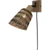 Image de Lampe murale tressée en bambou noir et naturel 10x10 cm Java - Good & Mojo