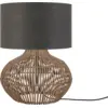 Image de Lampe à poser en rotin avec abat-jour en lin gris 32x20cm Kalahari - Good & Mojo