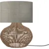 Image de Lampe à poser en rotin avec abat-jour en lin foncé 32x20cm Kalahari - Good & Mojo