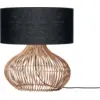 Image de Lampe à poser en rotin avec abat-jour en lin noir 47x23cm Kalahari - Good & Mojo