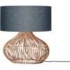 Image de Lampe à poser en rotin avec abat-jour en lin gris 47x23cm Kalahari - Good & Mojo
