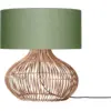 Image de Lampe à poser en rotin avec abat-jour en lin vert 47x23cm Kalahari - Good & Mojo