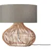 Image de Lampe à poser en rotin avec abat-jour en lin foncé 47x23cm Kalahari - Good & Mojo