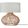 Image de Lampe à poser en rotin avec abat-jour en lin lumière 47x23cm Kalahari - Good & Mojo