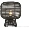 Image de Lampe à poser en rotin noir avec abat-jour noir 30x27 cm Tanami - Good & Mojo