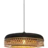 Image de Suspension avec abat-jour en bambou noir et naturel 60x18 cm Ubud - Good & Mojo