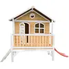 Image de Axi House Stef Maisonnette marron/blanc - Toboggan Rouge