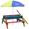 Image de Axi House Nick Table Picnic Sable et Eau arc-en-ciel - avec Parasol arc-en-ciel