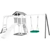 Image de Axi House Beach Tower avec structure de jeu et balançoire Nid ''Summer '', blanc/gris - avec toboggan blanc