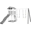 Image de Axi House Beach Tower avec 2 balançoires blanc/gris - avec toboggan gris