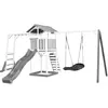 Image de Axi House Beach Tower avec structure de jeu et Nid ovale ''Roxy'' blanc/gris - avec toboggan gris