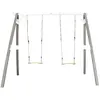 Image de Axi House Portique Double 2 Balançoires, en Bois, Gris/blanc