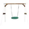 Image de Axi House Portique en Bois Blanc/marron avec Balançoire - siège Nid Rond