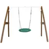 Image de Axi House Portique en Bois Marron/blanc avec Balançoire - siège Nid Rond