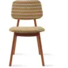 Image de Chaise de salle à manger en tissu à motif jaune et bois de frêne Geo Happy Days - Pols Potten
