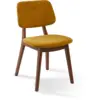 Image de Chaise de salle à manger en tissu jaune et bois de frêne Soft Happy Days - Pols Potten