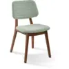 Image de Chaise de salle à manger en tissu vert clair et bois de frêne Squared Happy Days - Pols Potten