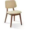 Image de Chaise de salle à manger en tissu beige et bois de frêne Smooth Happy Days - Pols Potten