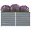 Image de vidaXL Jardinière rectangulaire en acier galvanisé