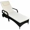 Image de VIDAXL Chaise longue avec coussin - Noir