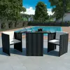Image de vidaXL Ensemble de bistrot 3 pcs résine tressée noir