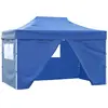 Image de vidaXL Tente pliable avec 4 parois - Bleu