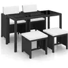 Image de vidaXL Ensemble à manger 5 pcs - Résine tressée