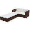 Image de Salon jardin vidaXL - 3 pcs rotin marron
