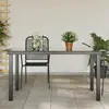 Image de vidaXL Table de jardin aluminium et verre noir
