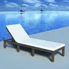 Image de VIDAXL Chaise longue rotin avec coussin