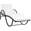 Image de vidaXL Chaise longue avec coussin - Noir résine