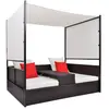 Image de vidaXL Lit de jardin avec baldaquin - Marron